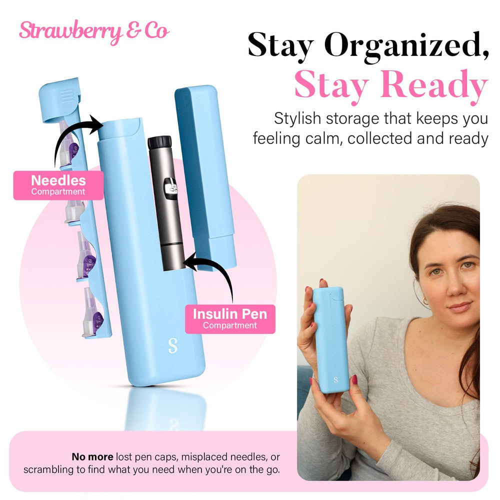 STRAWBERRY & CO dispensador de agujas integrado, almacenamiento higiénico seguro