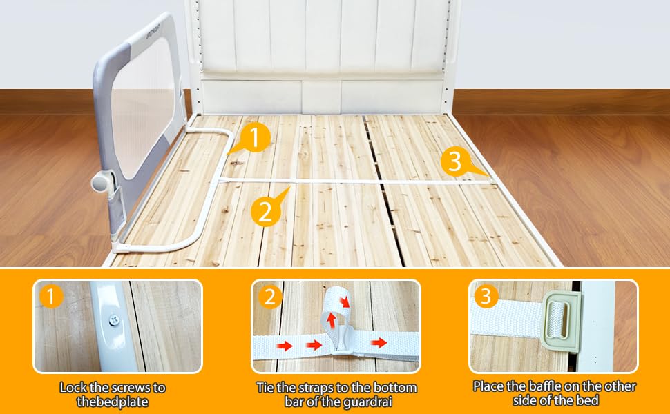 strenkitech barandilla colocada en cama twin para mayor tranquilidad
