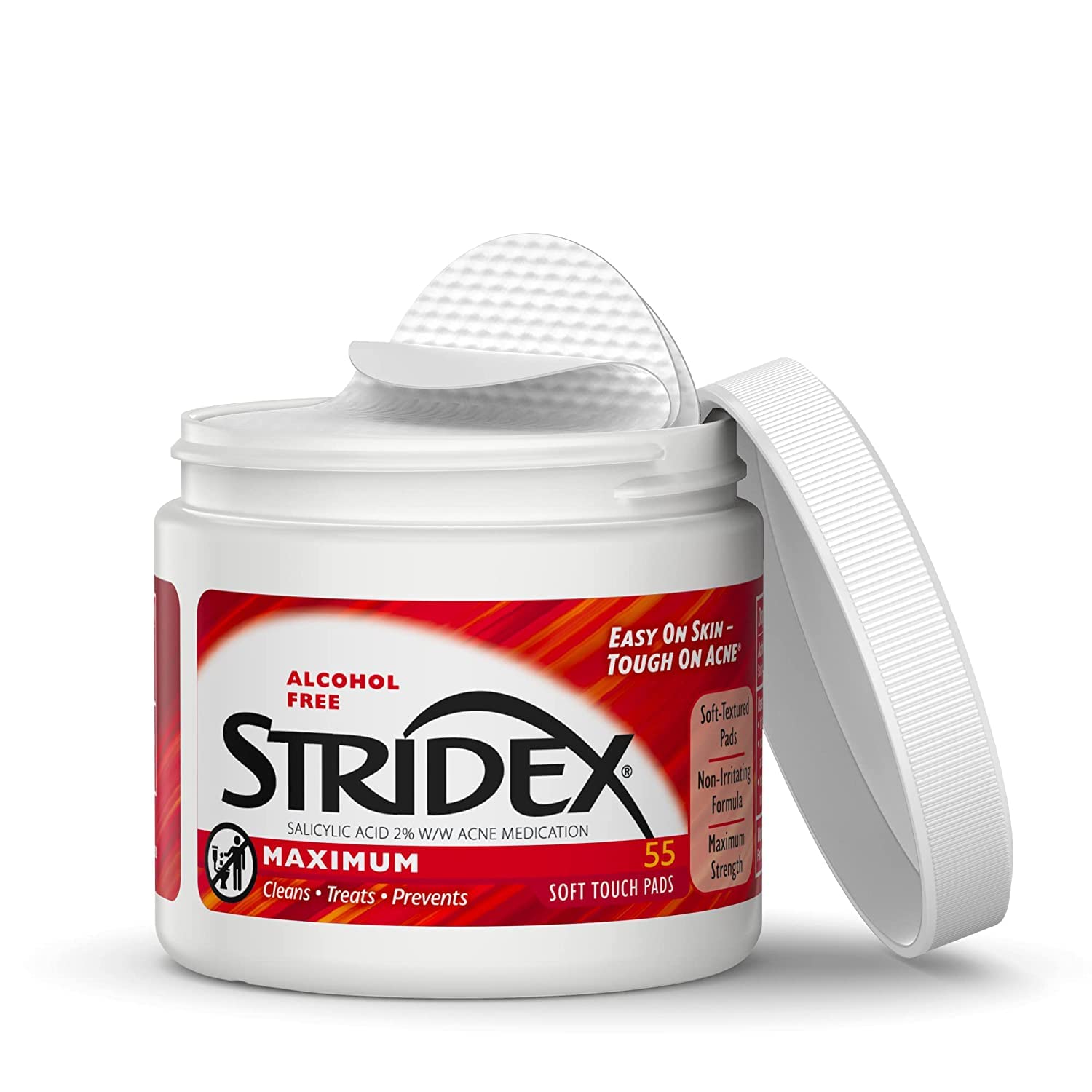 Stridex en escenario de baño ordenado, integración en rutina diaria