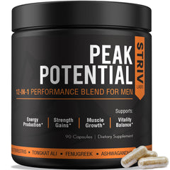 STRIVLABS envase frontal Peak Potential mostrando fórmula completa