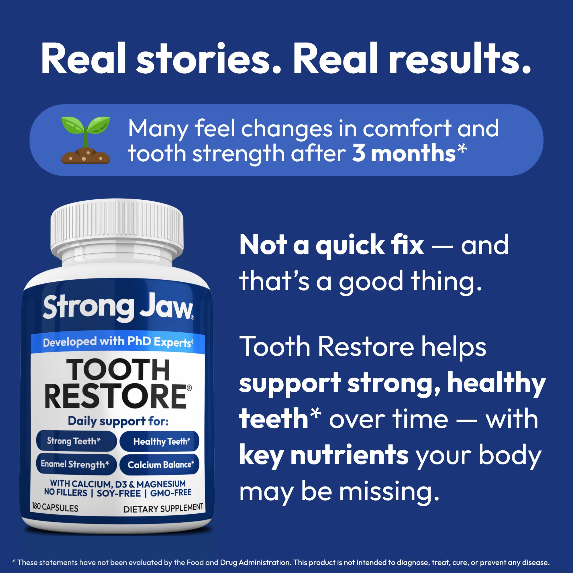Strong Jaw producto junto al cepillo en baño para integración diaria