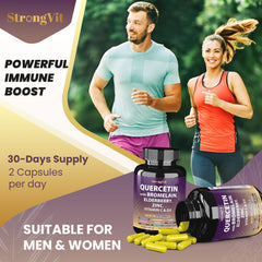 StrongVit frasco en mano para comparar tamaño y fácil dosificación