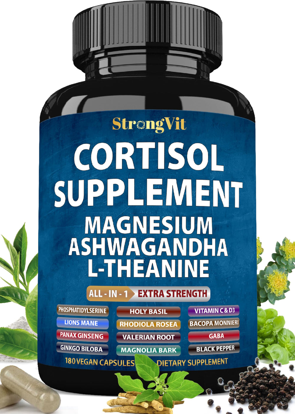 StrongVit frente del envase mostrando 180 cápsulas y duración 90 días
