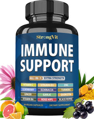 StrongVit frente del producto mostrando la botella y etiqueta clara beneficio conveniencia
