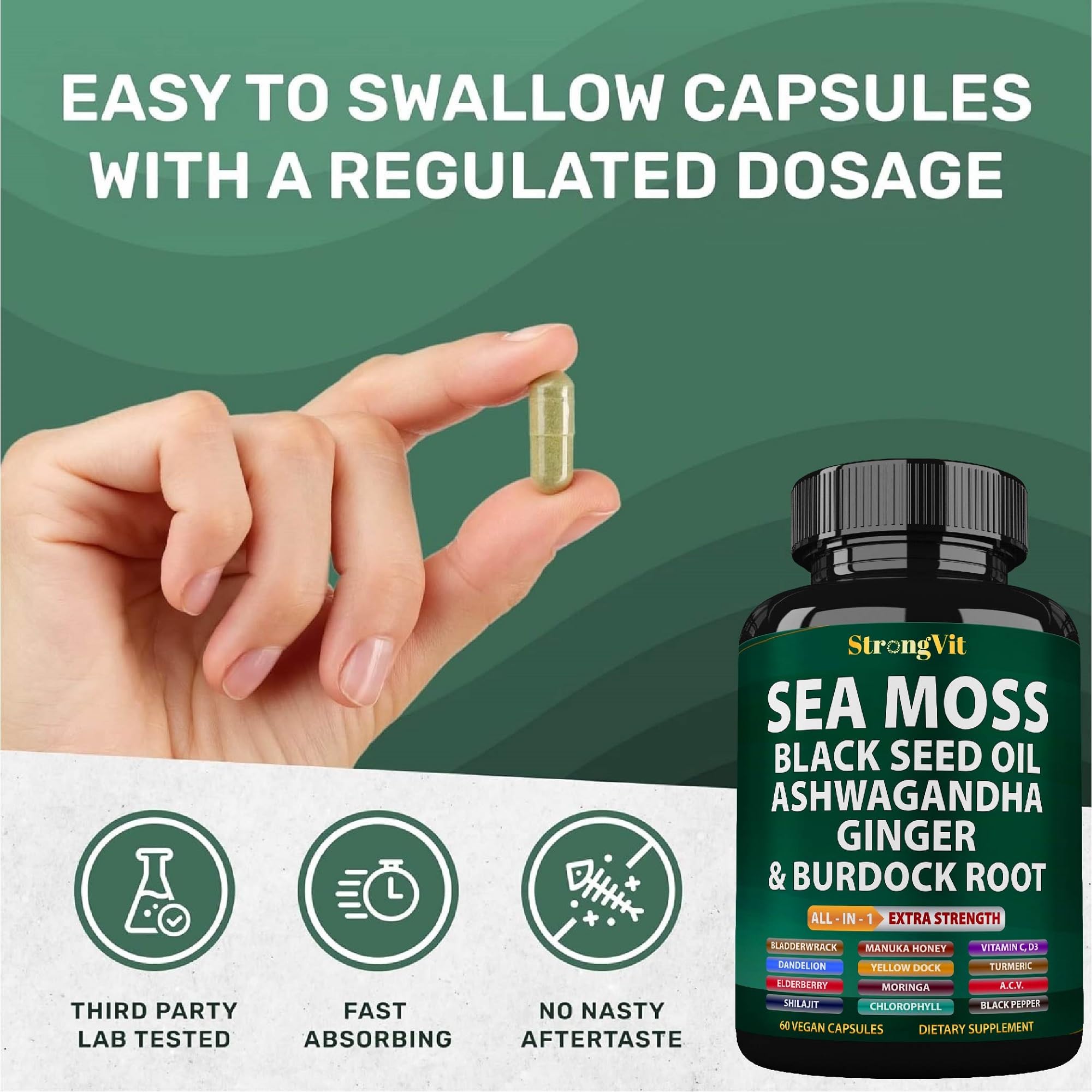 Polvo de Irish seamoss en primer plano mostrando apariencia natural y pura