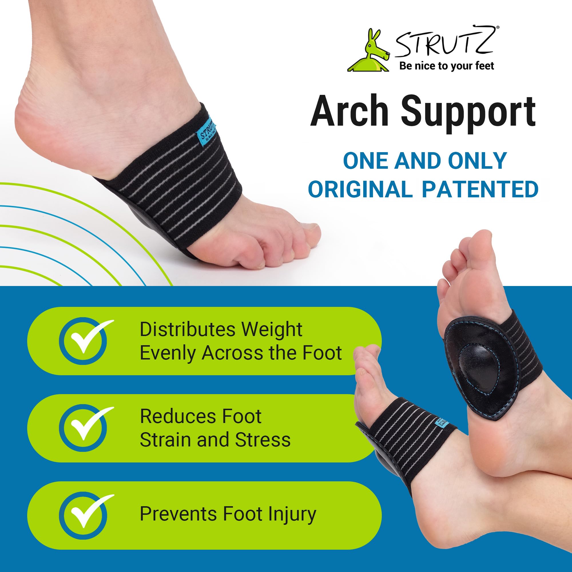 Strutz Sole Angel colocado en zapatilla deportiva mejora comodidad al correr
