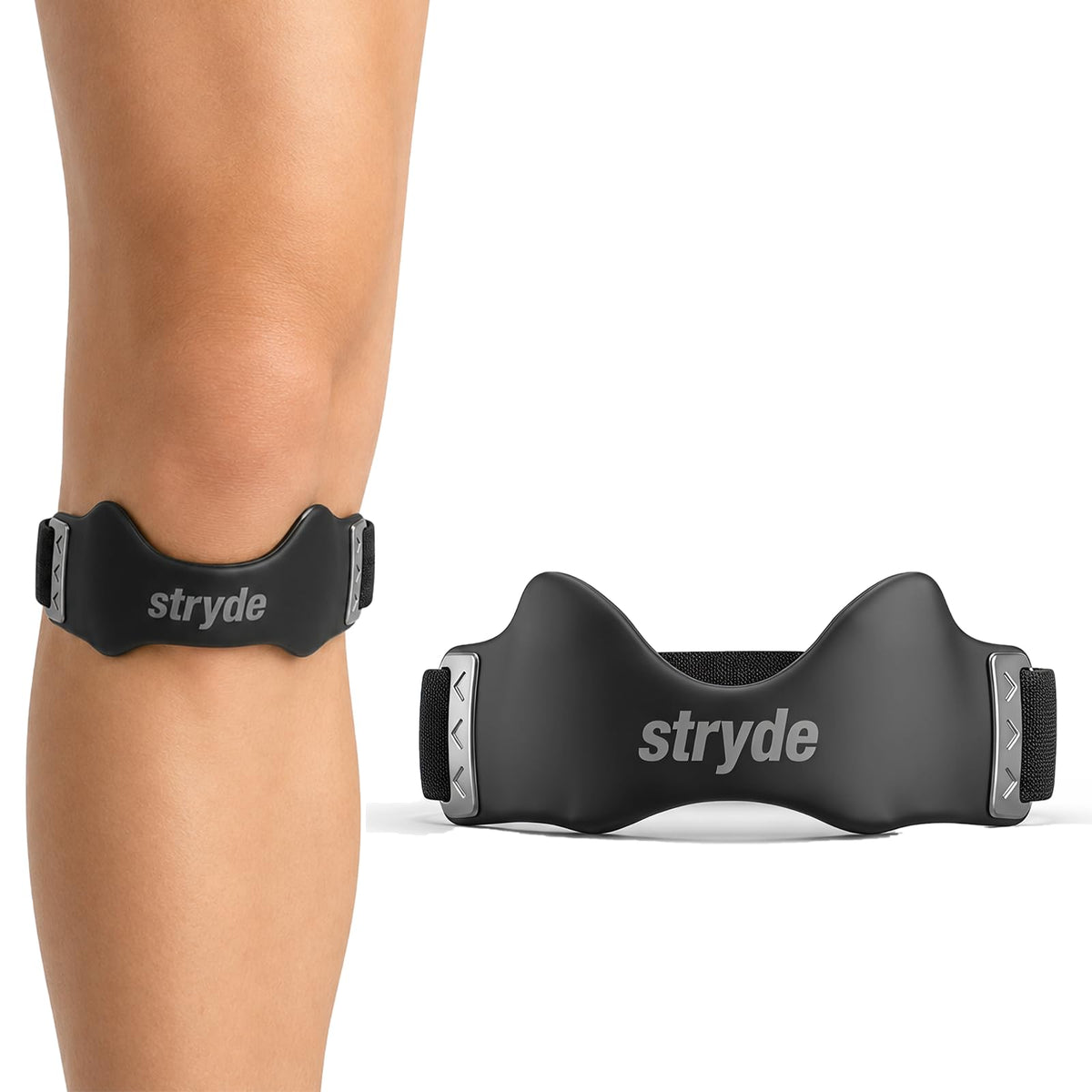 Stryde Strap vista frontal del empaque con diseño claro y beneficio de protección