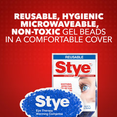 Stye compresa aplicada en párpado para alivio puntual y confort