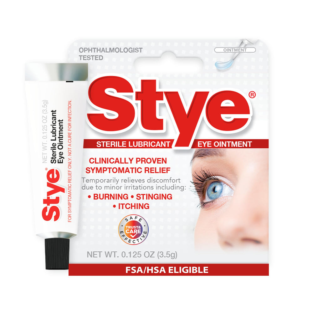 Stye tubo frontal mostrando diseño y tamaño práctico para alivio nocturno