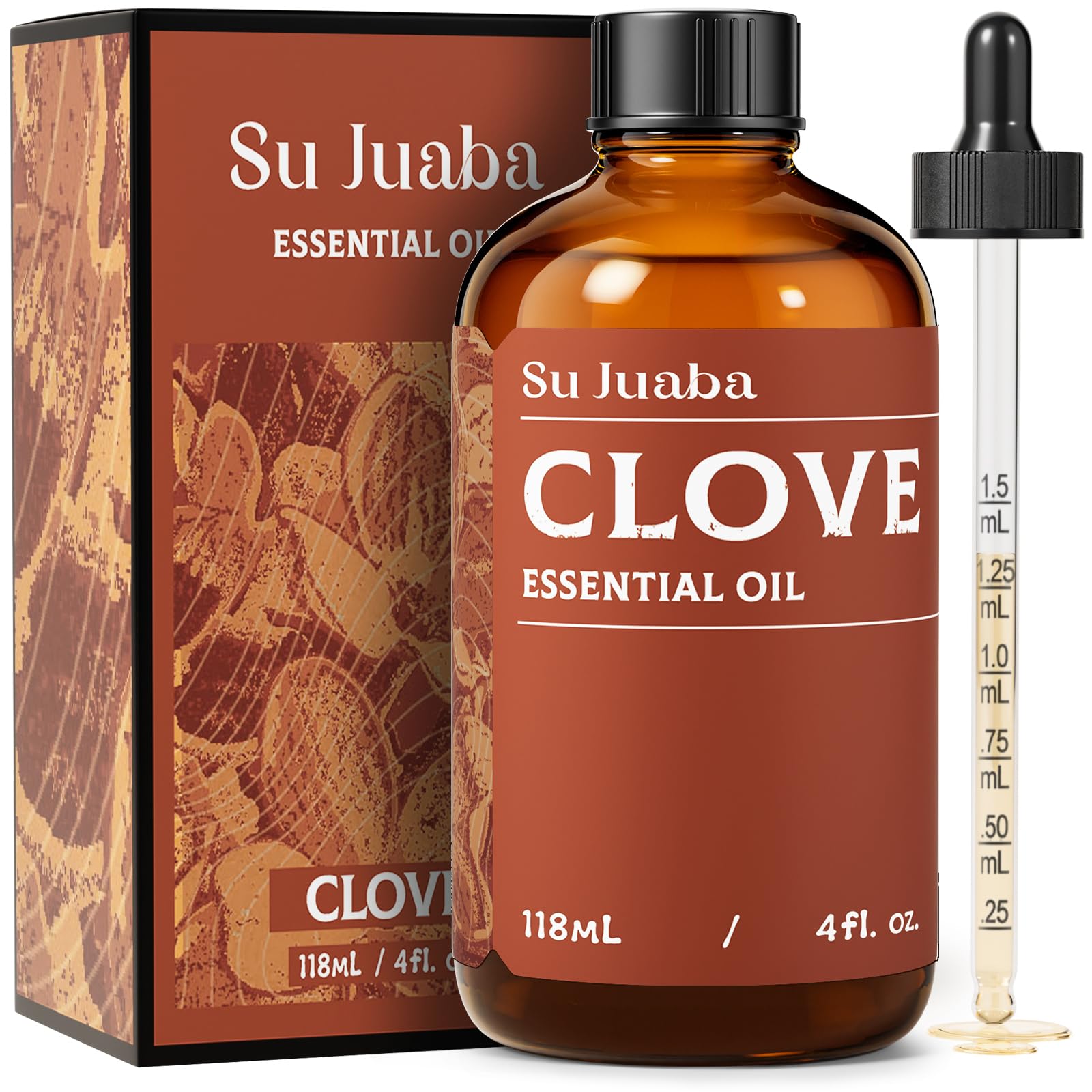 SU JUABA frasco ámbar de aceite de clavo que conserva aroma y calidad