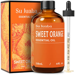SU JUABA frasco ámbar de aceite de naranja mostrando protección y conservación