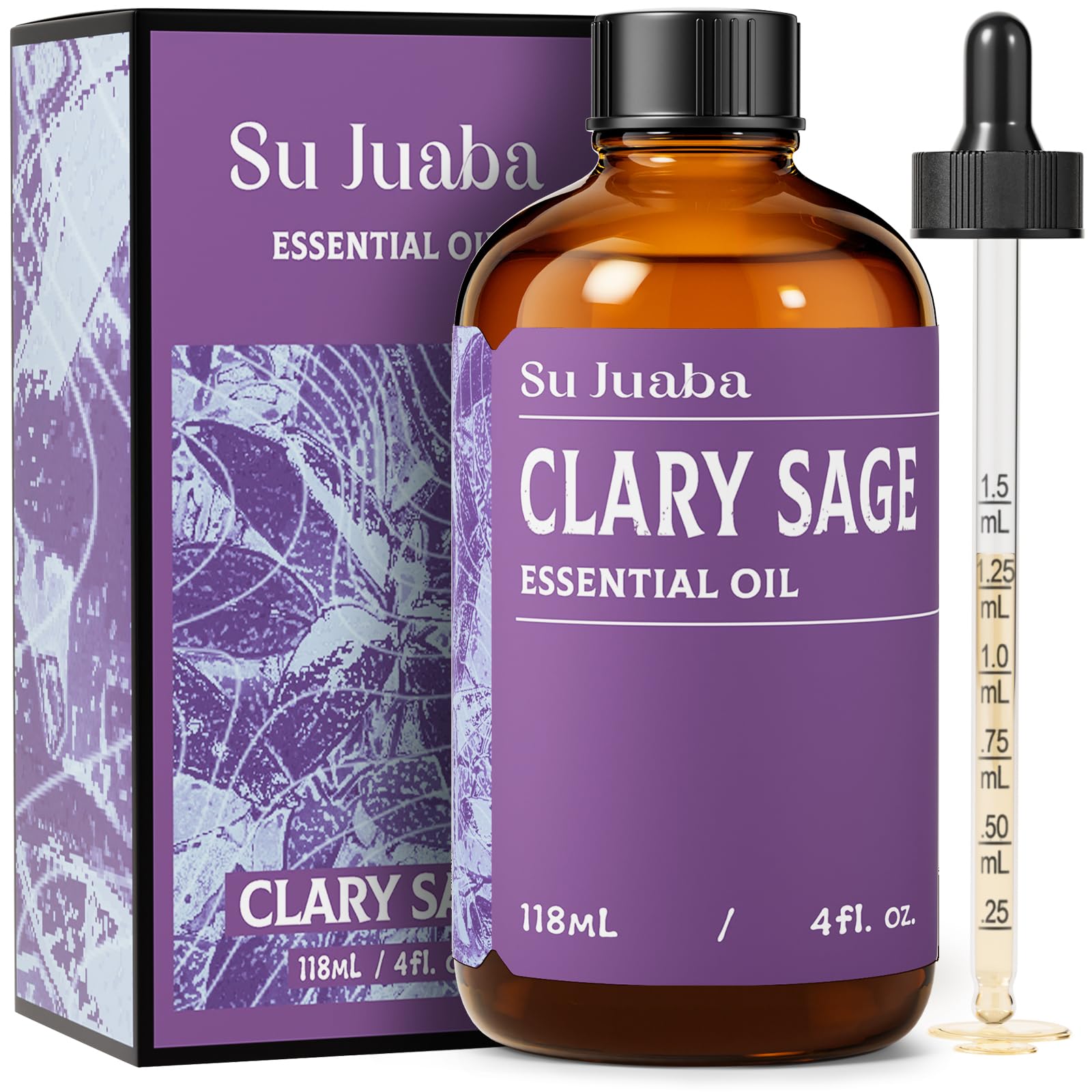 SU JUABA frasco ámbar de salvia sclarea protegiendo aroma