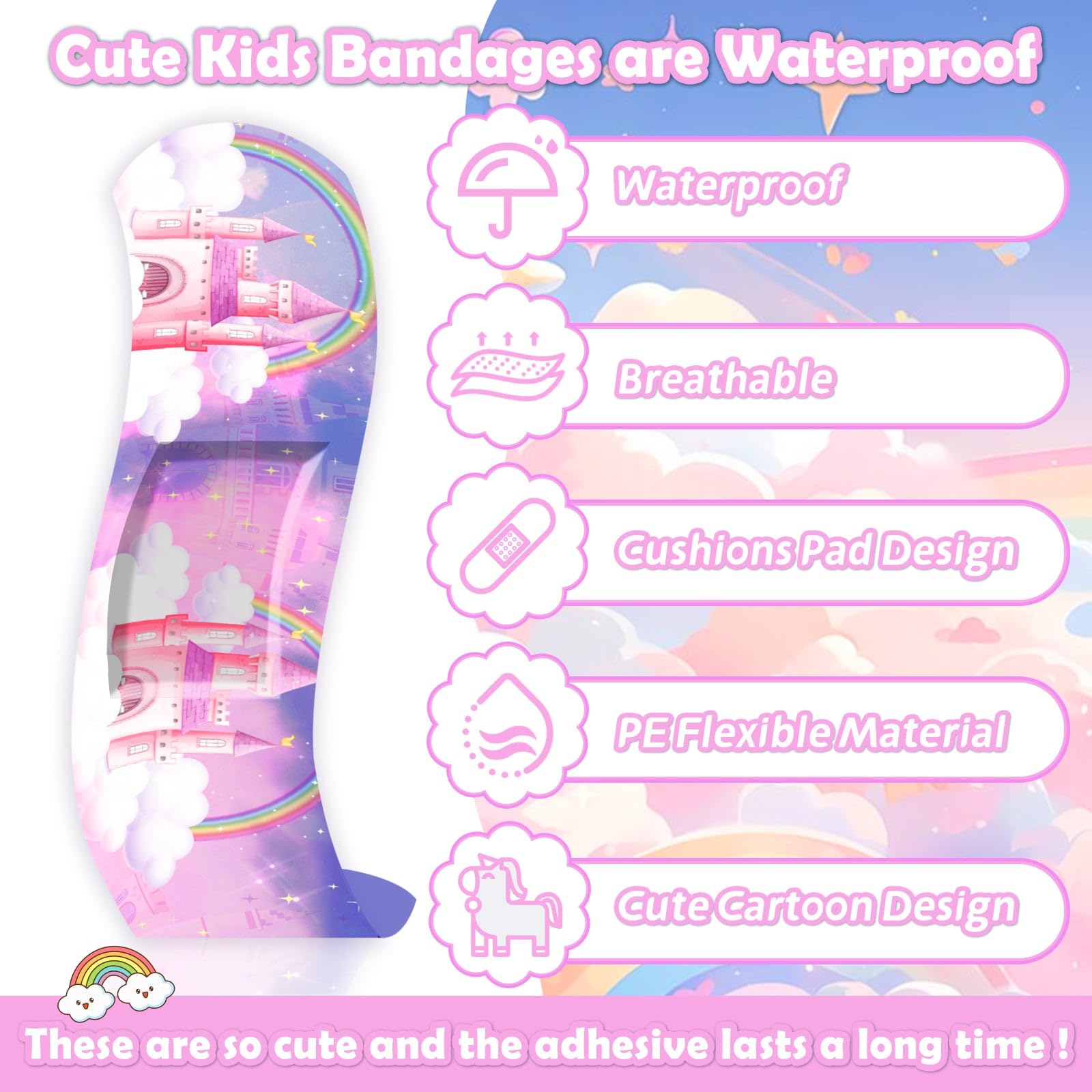 Sublaga varios diseños con unicornio y arcoíris que animan al niño