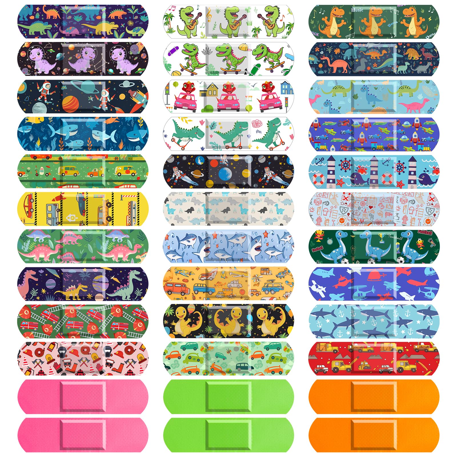 Sublaga empaque frontal mostrando 300 vendajes y 33 diseños para niños