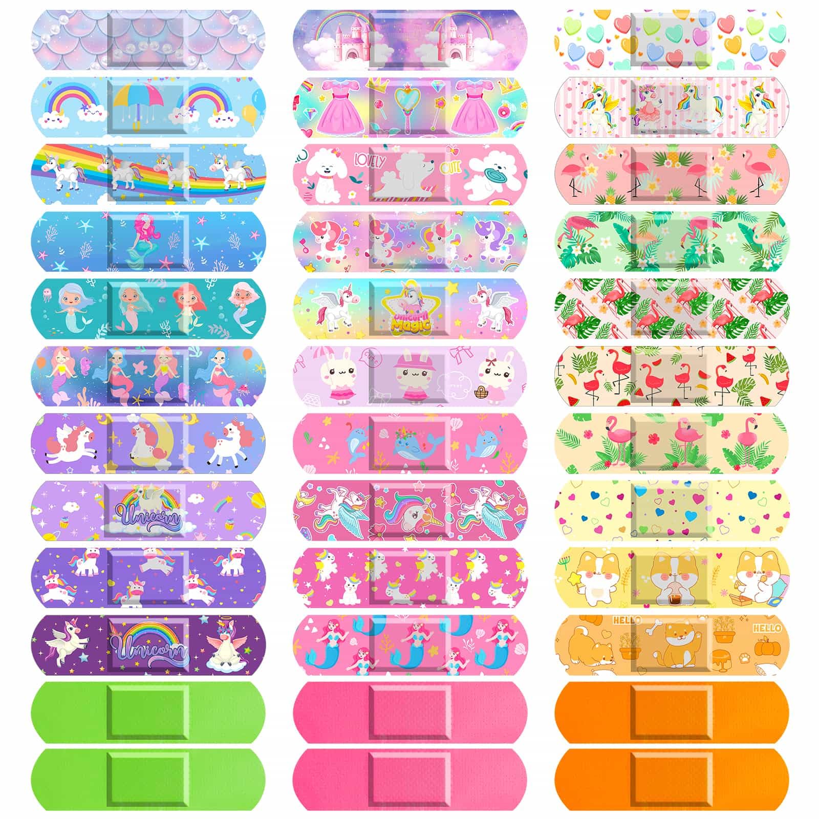 Sublaga pack frontal mostrando 300 vendajes variados y coloridos