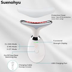 Suenohyu panel de controles mostrando botones y modos para seleccionar luz y masaje rápido