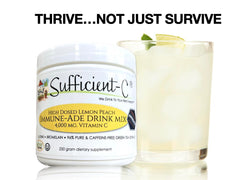 Sufficient-C mezcla en vaso mientras se disuelve, bebida refrescante sin grumos