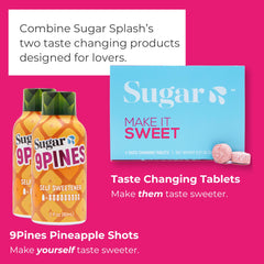 Sugar Splash tabletas textura cercana mostrando pureza y naturalidad