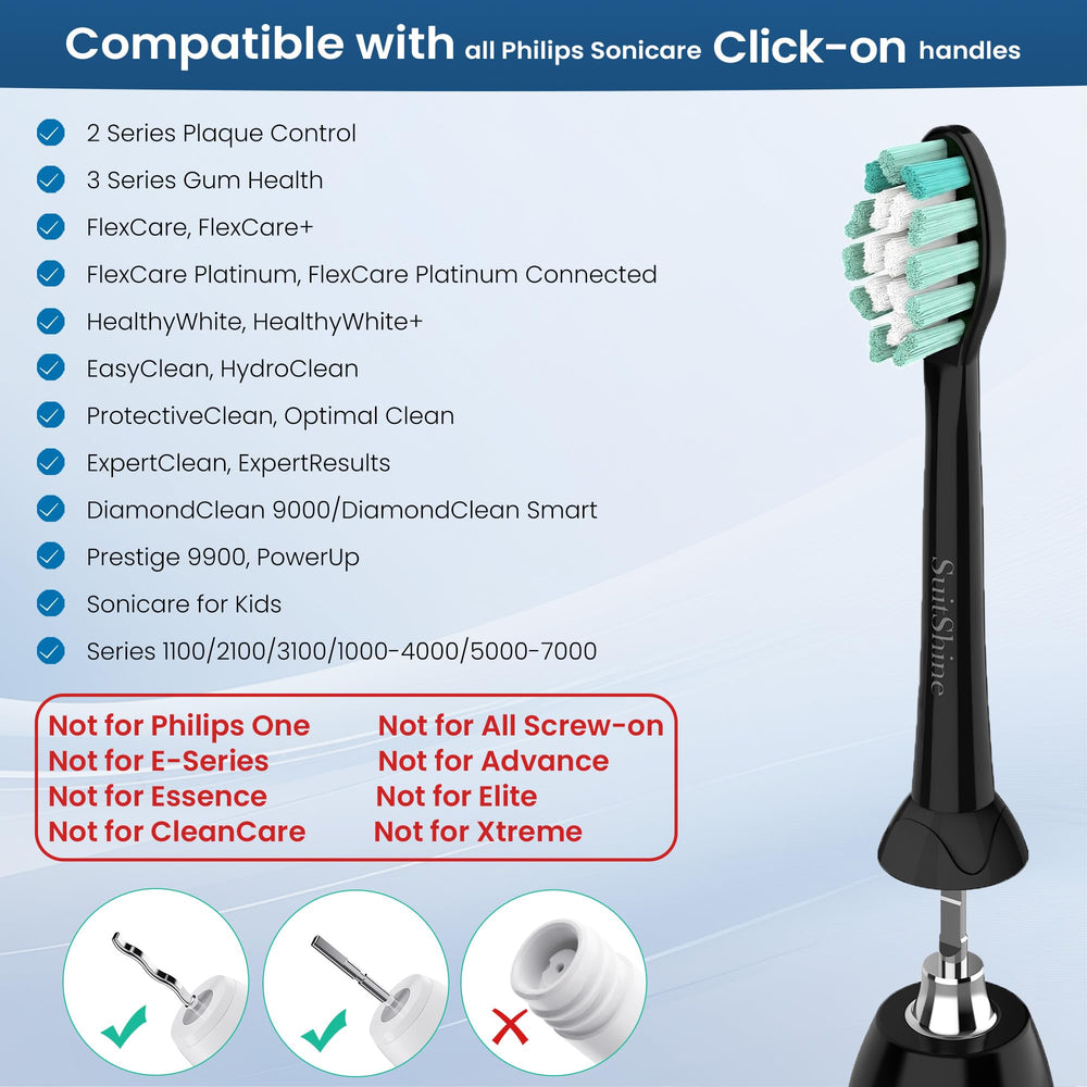SuitShine comparación de tamaño con cepillo de dientes, escala clara