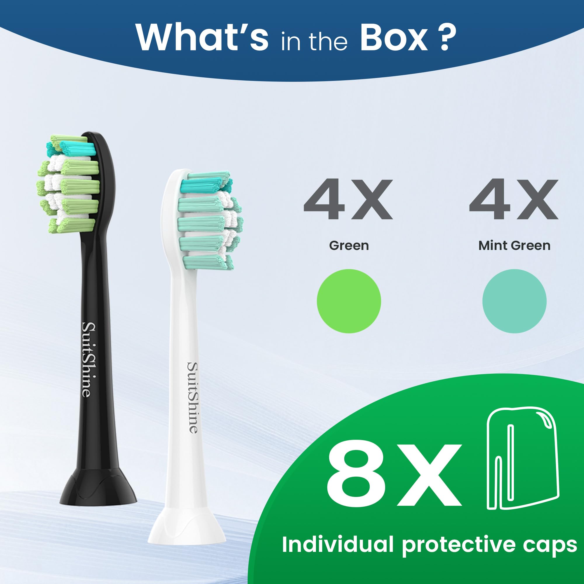 SuitShine cabezal en uso sobre lavabo, uso cotidiano para higiene dental