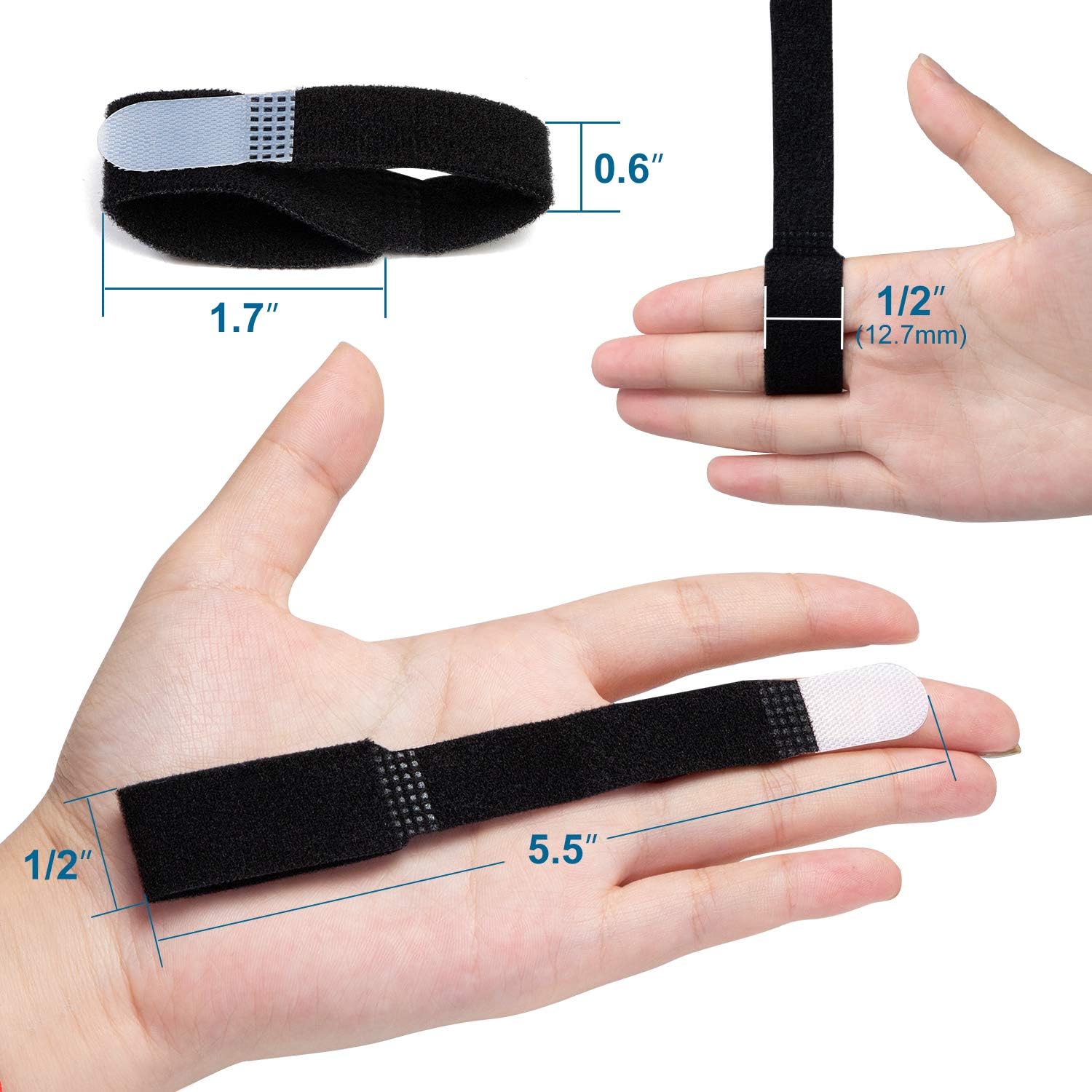 Sumifun vendaje comparado con mano, muestra tamaño real