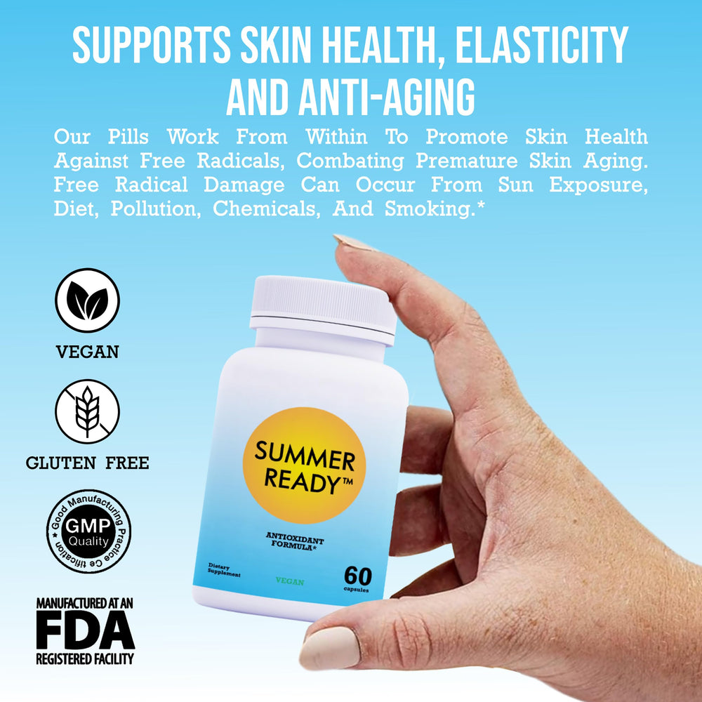 Summer Ready etiqueta con lista de ingredientes y pureza certificada