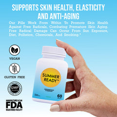 Summer Ready etiqueta con lista de ingredientes y pureza certificada