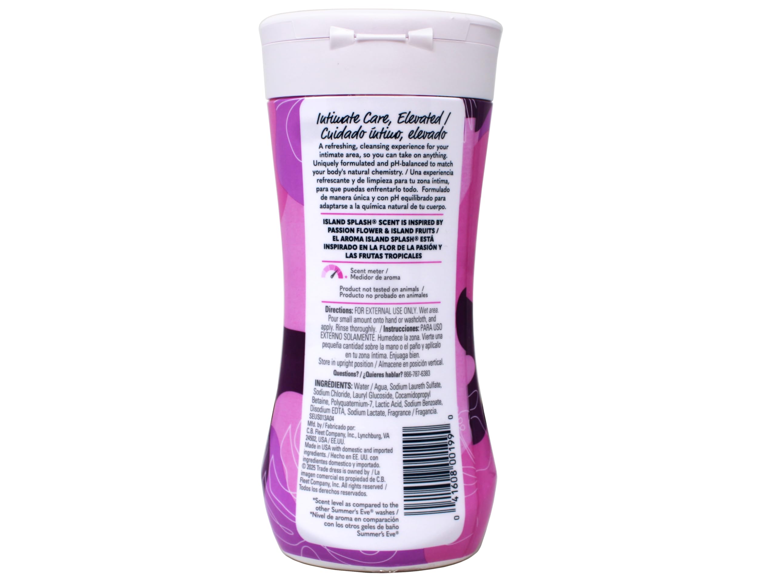 Summer's Eve gel en uso en la ducha para limpieza íntima diaria