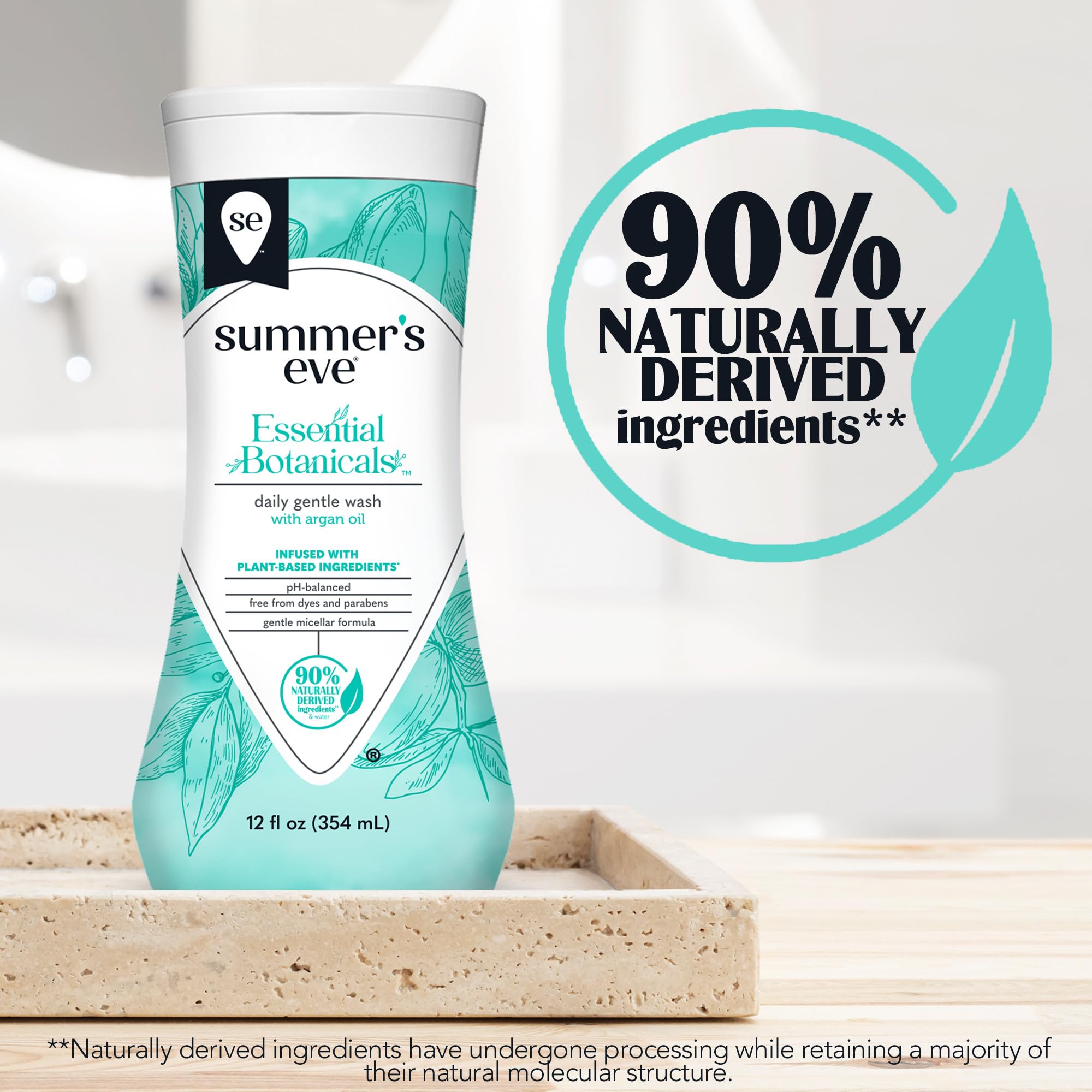 Summer's Eve boca del envase abierta lista para dosificar con facilidad