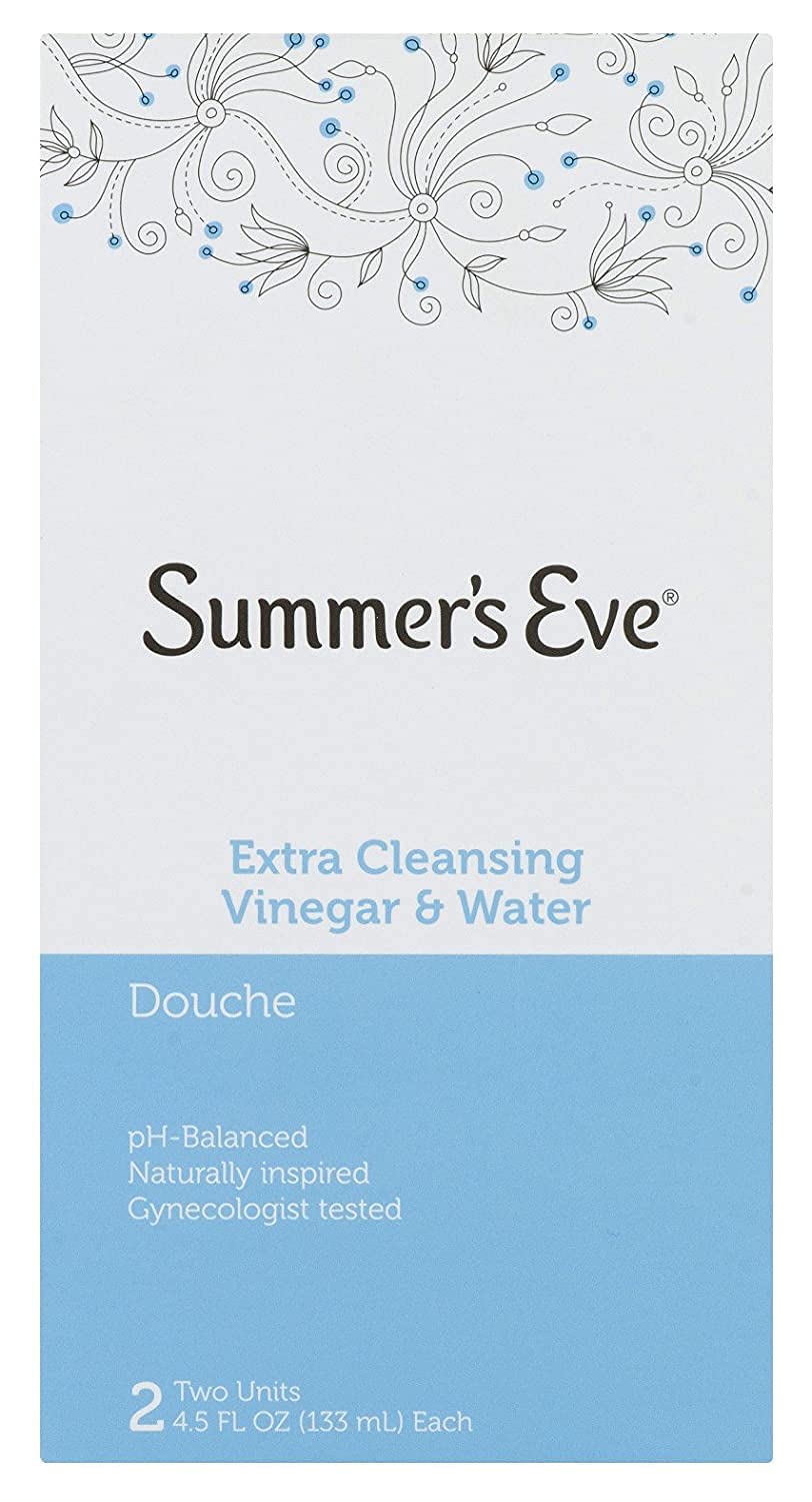 Summer's Eve frontal del envase mostrando etiqueta y beneficio limpieza