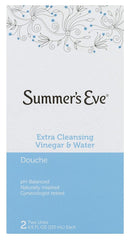 Summer's Eve frontal del envase mostrando etiqueta y beneficio limpieza