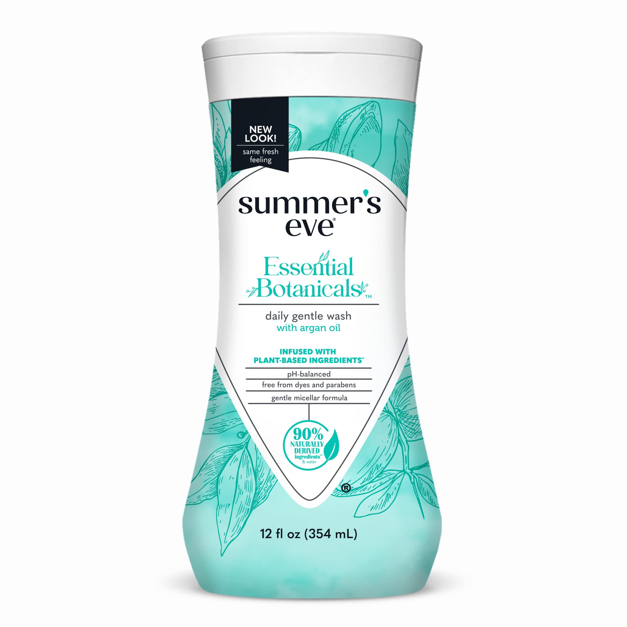 Summer's Eve envase frontal con aceite de argán que muestra frescura