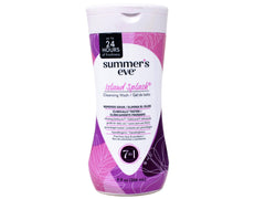 Summer's Eve botella frente mostrando diseño y beneficio frescura