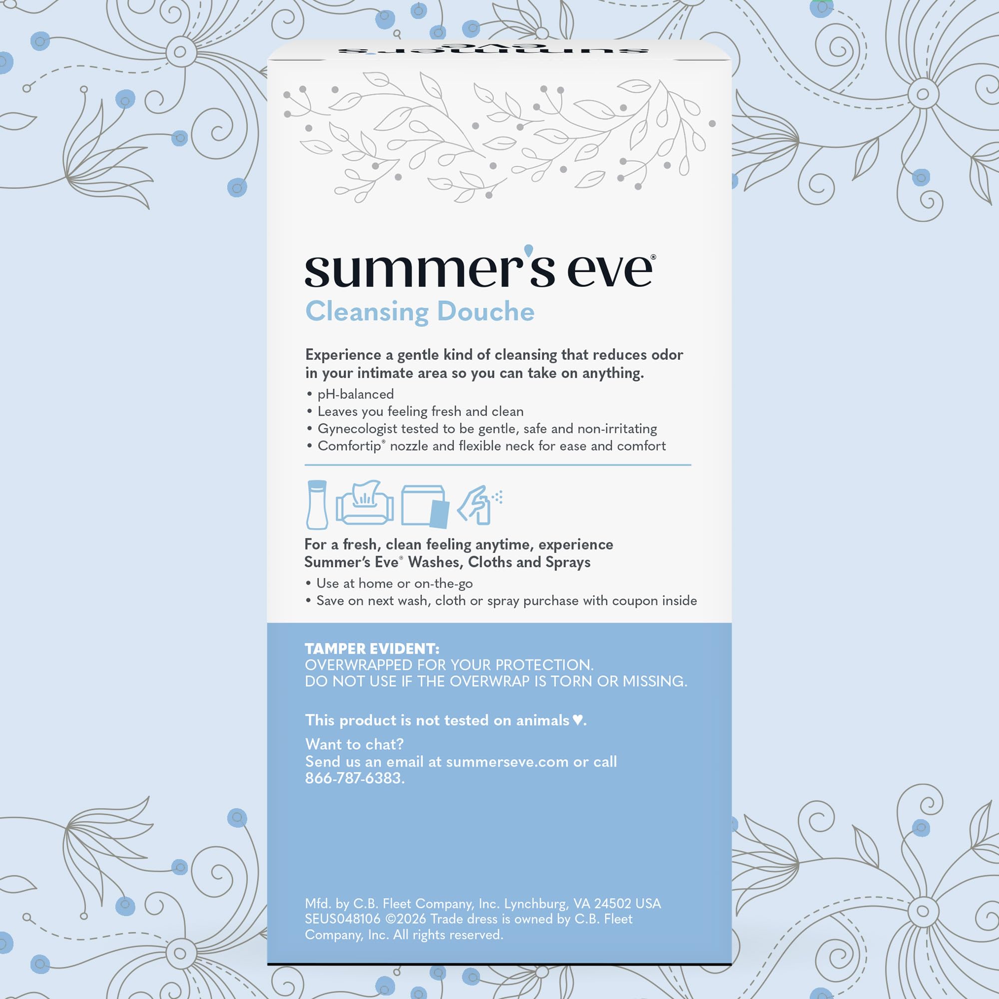 Summer's Eve unidad individual envuelta lista para usar y transporte