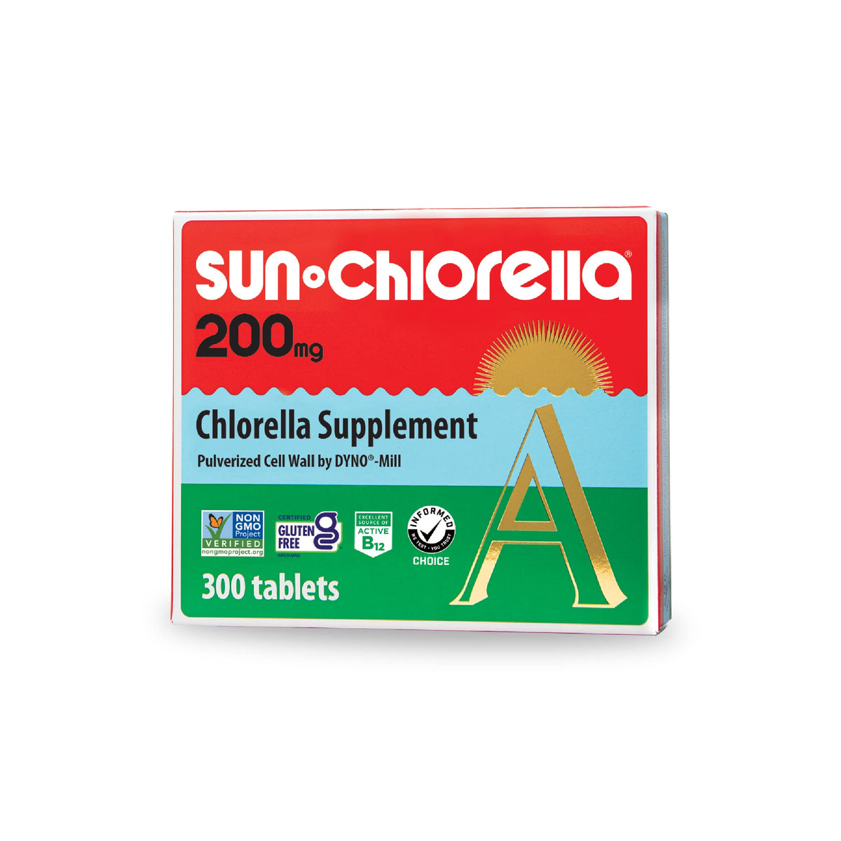 Sun Chlorella frasco frontal mostrando envase práctico y beneficios