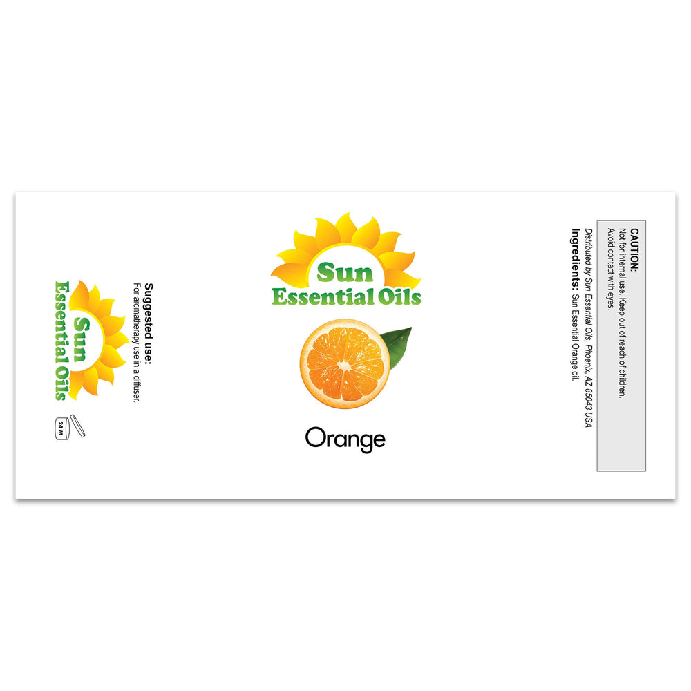 Sun Essential Oils gota de aceite naranja dulce en superficie que destaca pureza y aroma