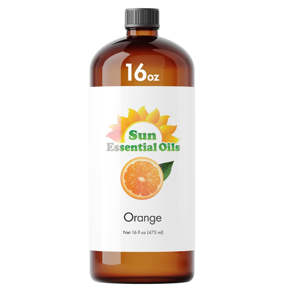 Sun Essential Oils frasco ámbar de naranja dulce mostrando protección UV y conservación