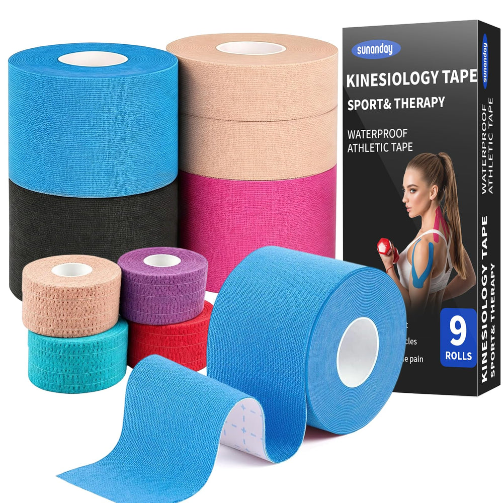 sunanday persona deportiva con cinta aplicada para soporte durante ejercicio