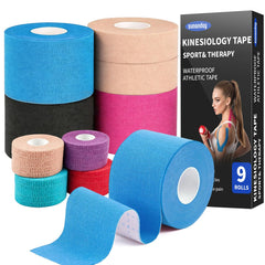 sunanday persona deportiva con cinta aplicada para soporte durante ejercicio