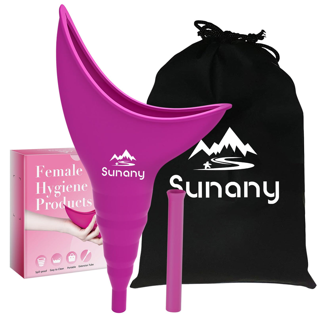Sunany embudo frontal mostrando forma y borde curvado para uso cómodo
