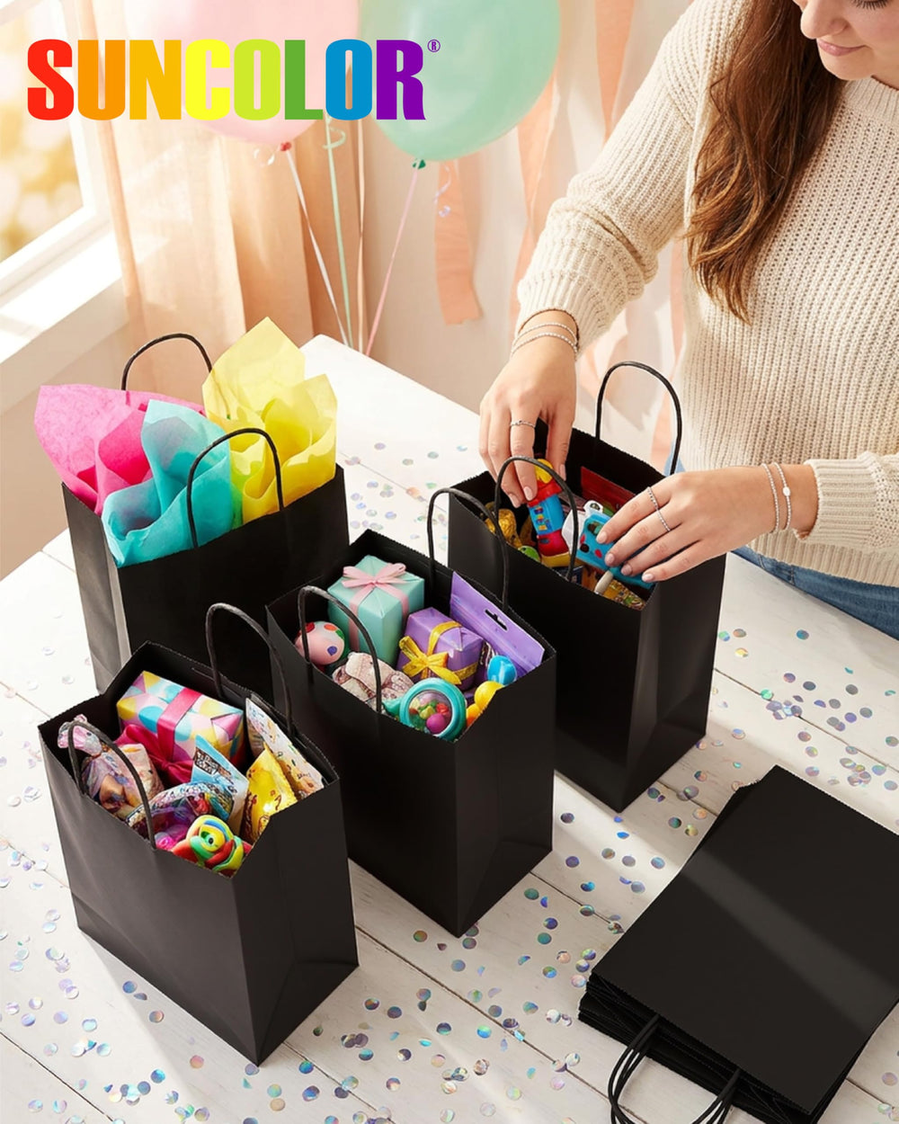 SUNCOLOR bolsas apiladas para almacenamiento eficiente