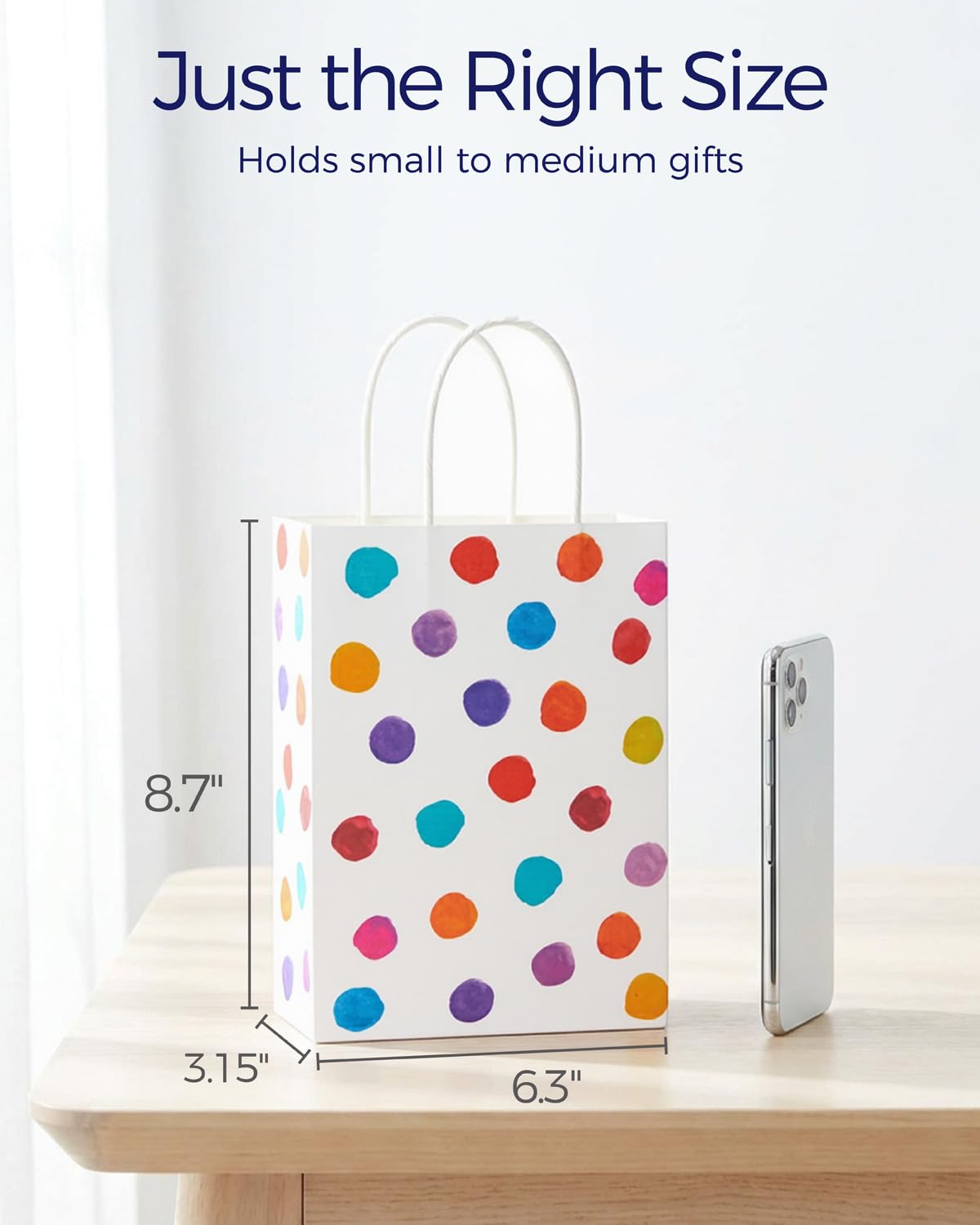 SUNCOLOR bolsa abierta con regalo dentro demostrando capacidad adecuada