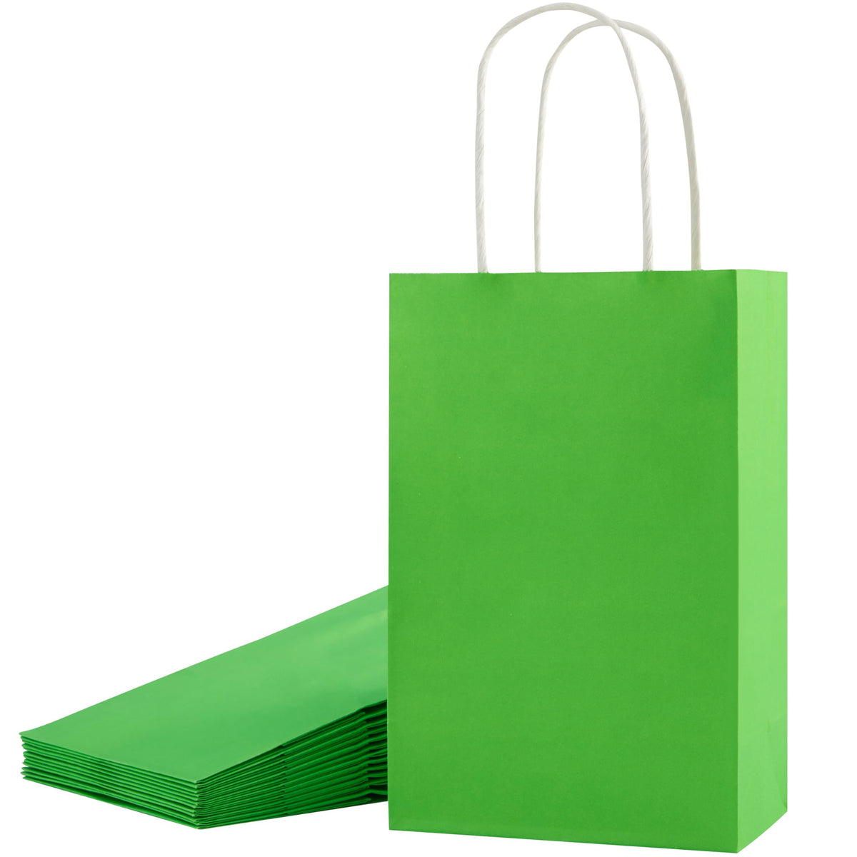 SUNCOLOR vista frontal del paquete de 24 bolsas verdes, presentación atractiva