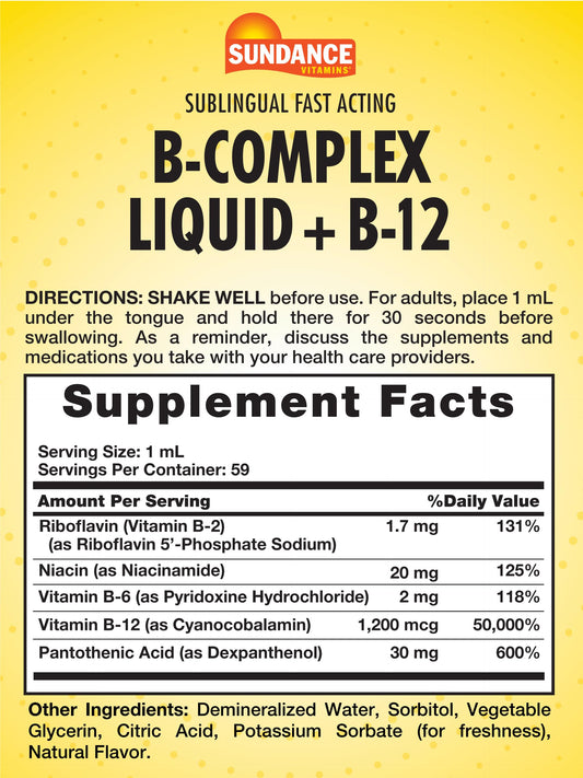 Sundance detalle de etiqueta con lista de vitaminas y beneficios visibles