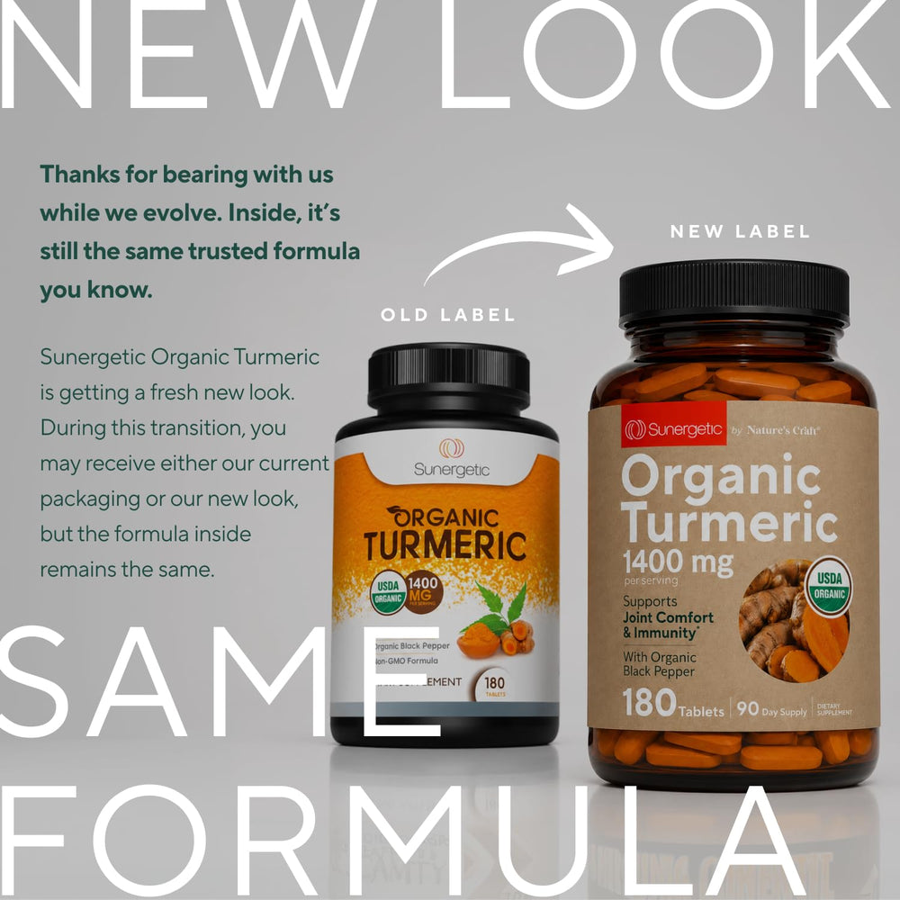 Sunergetic etiqueta con sello USDA Organic y garantía