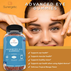 Etiqueta Sunergetic con Lutemax 2020 resaltada y lista de ingredientes beneficiosos