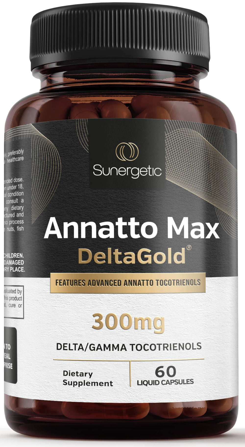 Sunergetic frasco delantero DeltaGold mostrando el envase y beneficio antioxidante