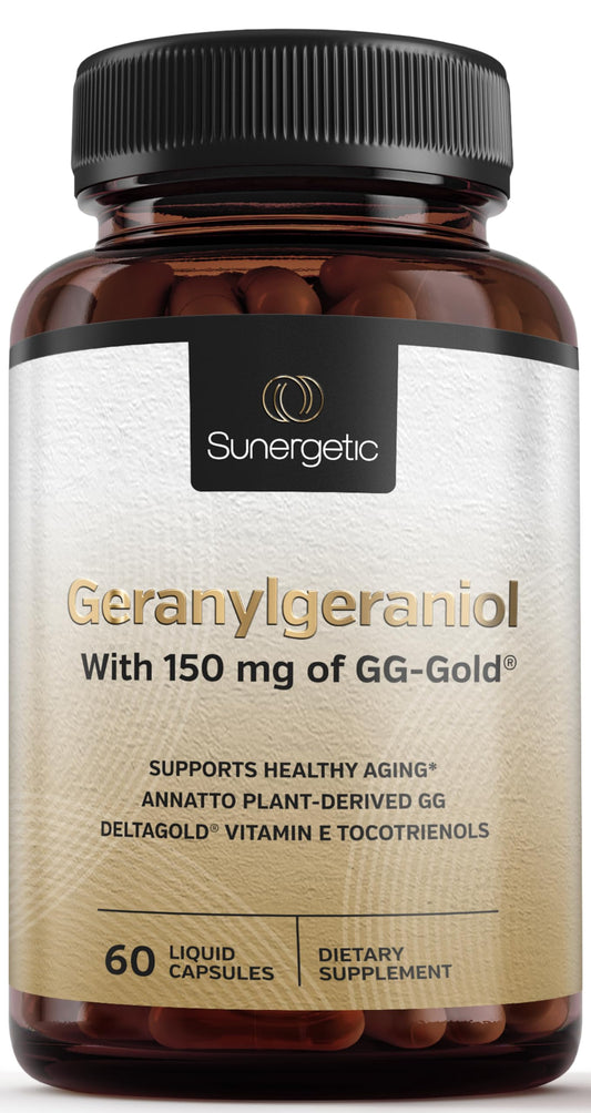 Sunergetic frasco frontal GG-GOLD mostrando presentación y cantidad