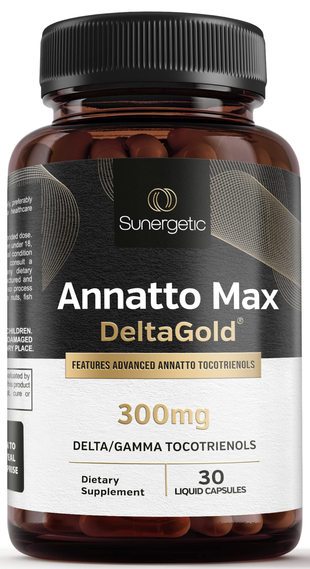 Sunergetic frente del empaque mostrando tocotrienoles y beneficio antioxidante