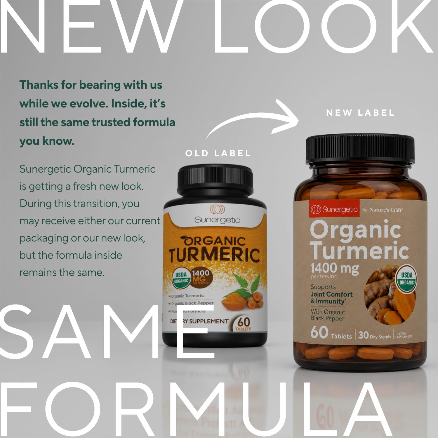 Sunergetic textura de polvo de cúrcuma orgánica; pureza del ingrediente